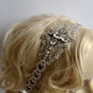 Rhinestone Vintage Inspired Wedding Headband, Great Gatsby Style Headband